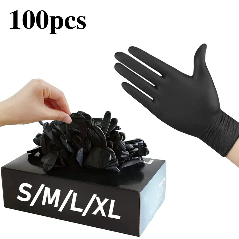 Nitrile Mechanic Glove - 10/20/50/100 SZTUK Czarne Nitrylowe Rękawice Jednorazowe