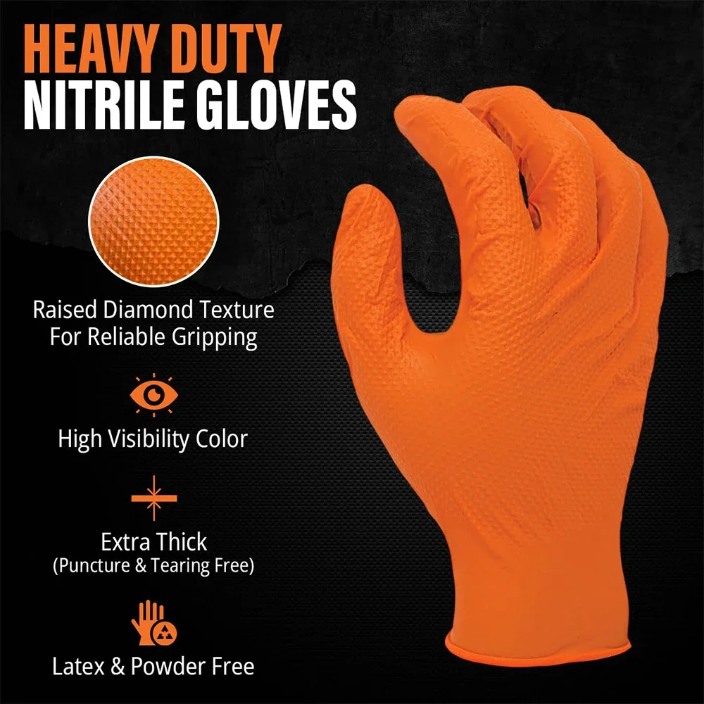 Wytrzymałe pomarańczowe rękawi – Nitrile Mechanic Glove recenzja i cena