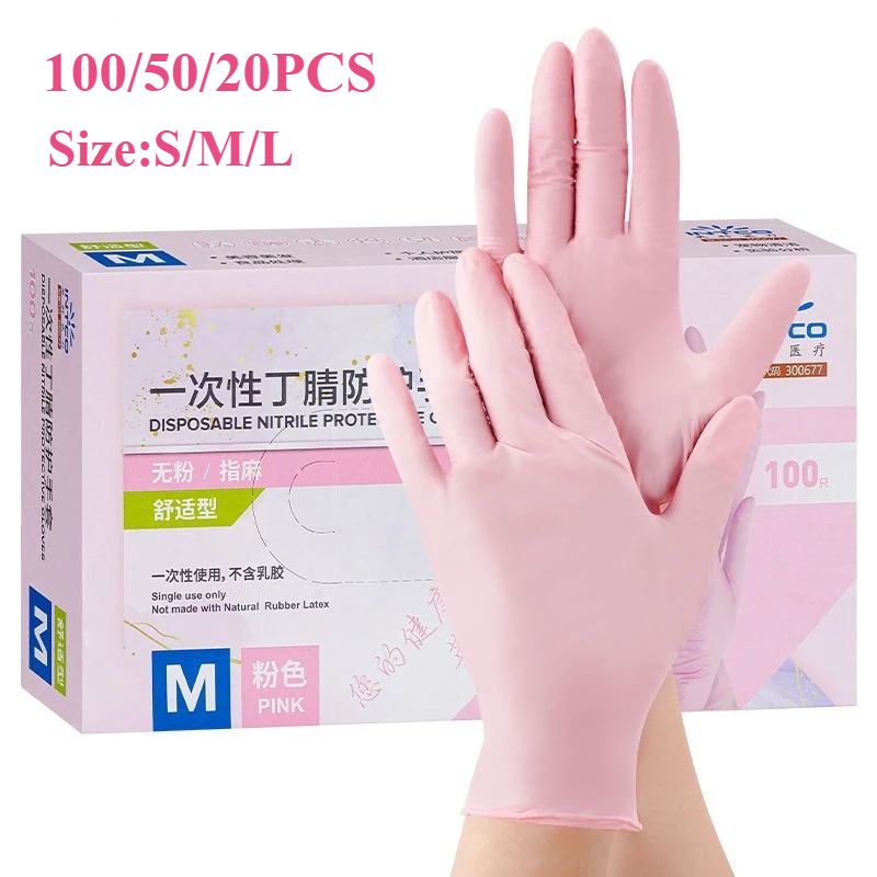 20/50/100 SZTUK Różowe Rękawic – Nitrile Mechanic Glove recenzja i cena