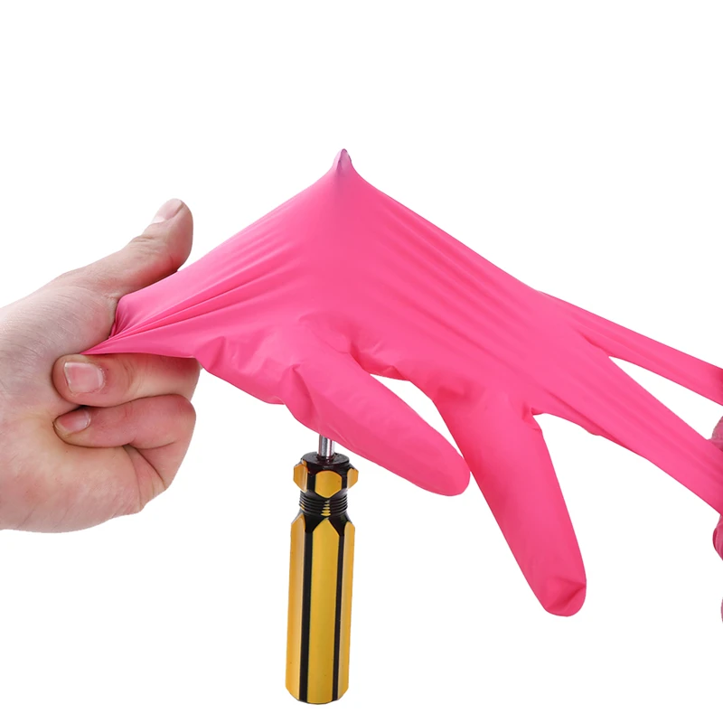 Różowo-czarne jednorazowe ręka – Nitrile Mechanic Glove recenzja i cena
